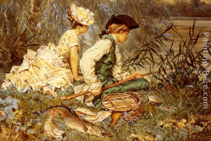 An Afternoon Of Fishing painting - Frederick Hendrik Kaemmerer An Afternoon Of Fishing art painting